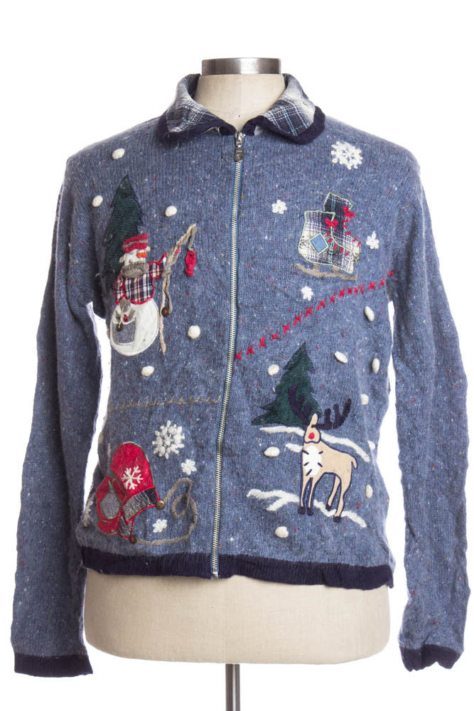 Blue Ugly Christmas Cardigan 34864