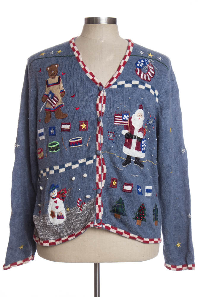 Blue Ugly Christmas Cardigan 34910