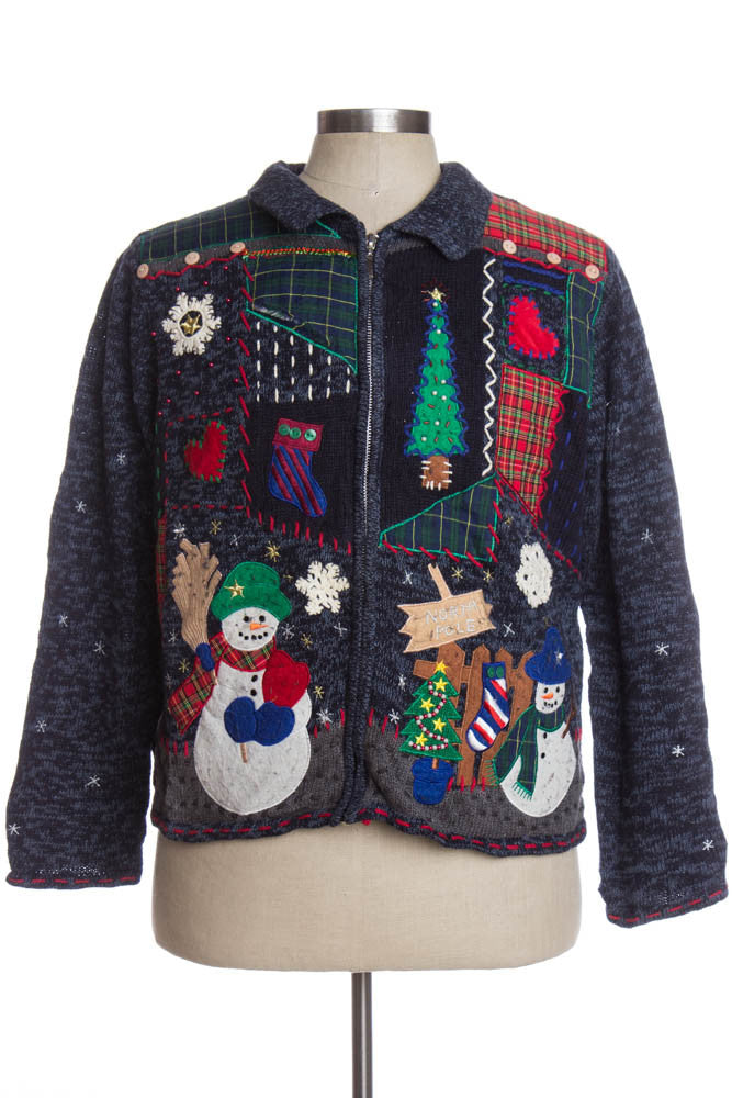 Blue Ugly Christmas Cardigan 34970