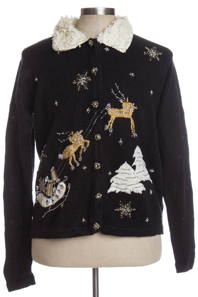 Black Ugly Christmas Cardigan 35024