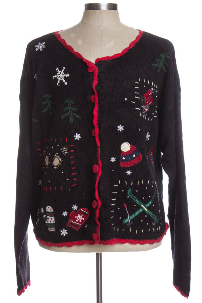 Black Ugly Christmas Cardigan 35025