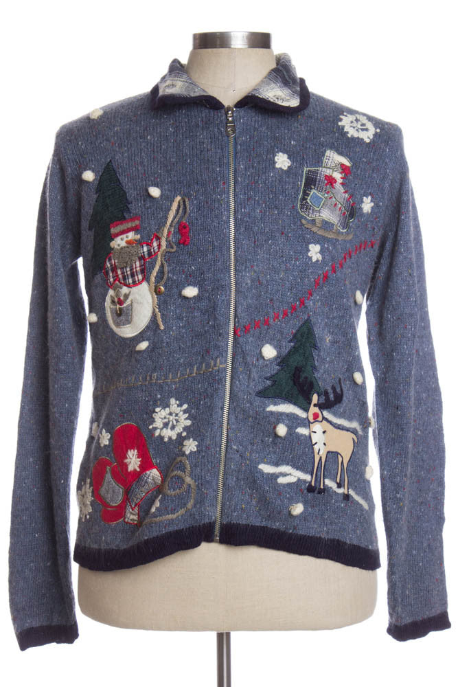 Blue Ugly Christmas Cardigan 35045