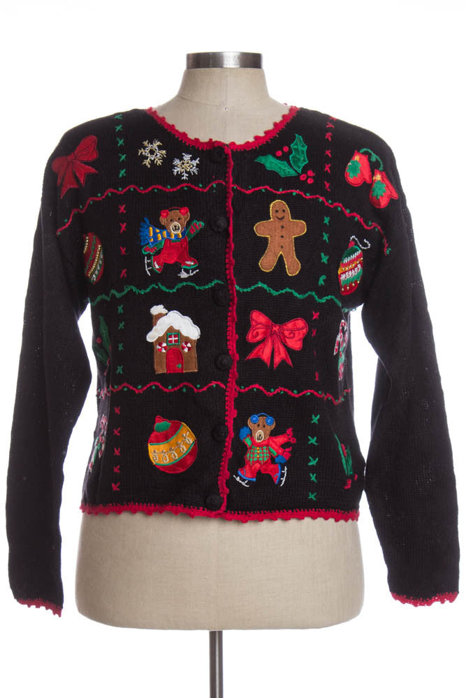 Black Ugly Christmas Cardigan 35075