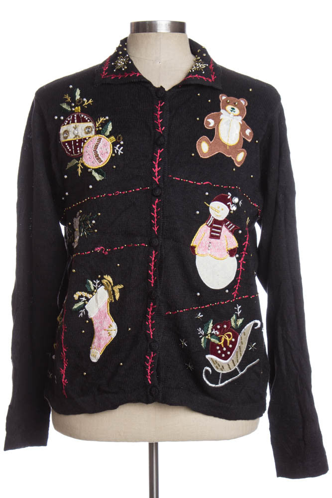 Black Ugly Christmas Cardigan 35212