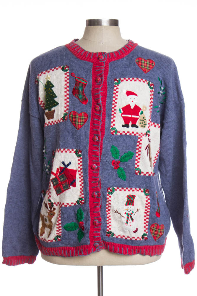 Blue Ugly Christmas Cardigan 35248