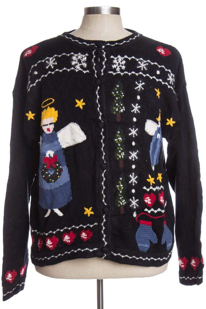 Black Ugly Christmas Cardigan 35400