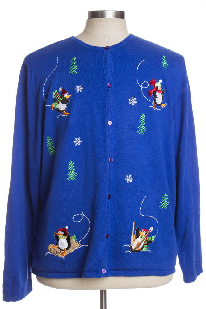 Blue Ugly Christmas Cardigan 35597