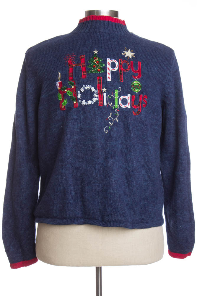 Blue Ugly Christmas Cardigan 35667