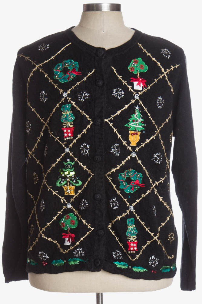 Black Ugly Christmas Cardigan 36560