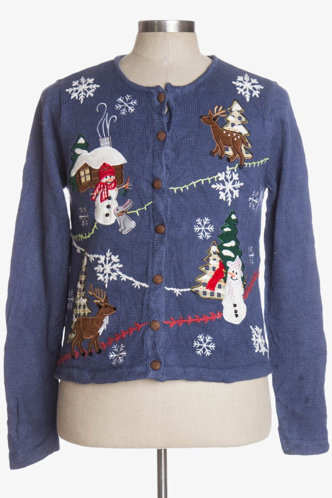 Blue Ugly Christmas Cardigan 36733