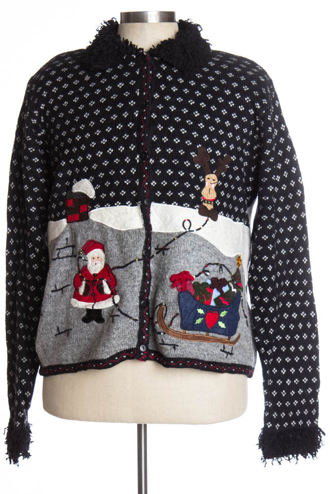 Black Ugly Christmas Cardigan 37038