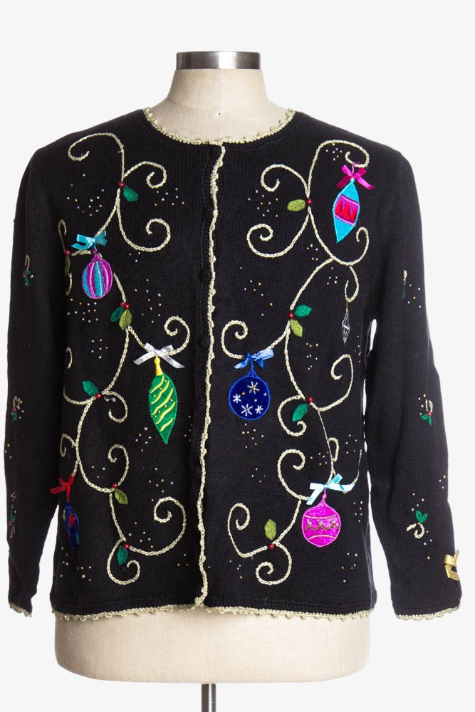 Black Ugly Christmas Cardigan 37335