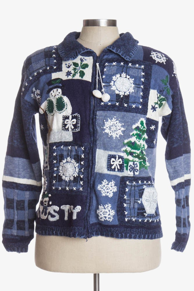 Blue Ugly Christmas Cardigan 37581