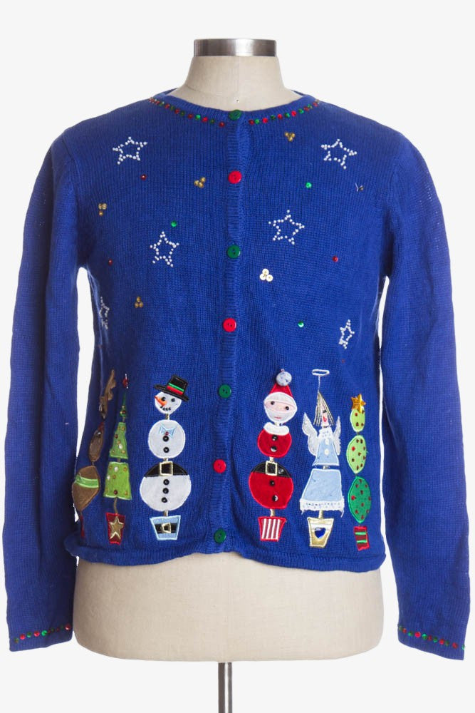 Blue Ugly Christmas Cardigan 37668