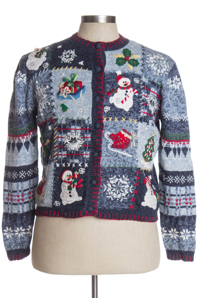 Blue Ugly Christmas Cardigan 37845