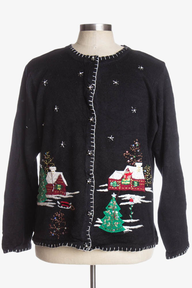 Black Ugly Christmas Cardigan 38029