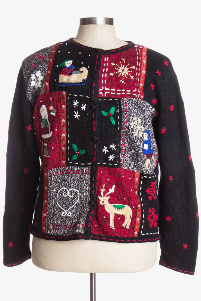 Black Ugly Christmas Cardigan 38100