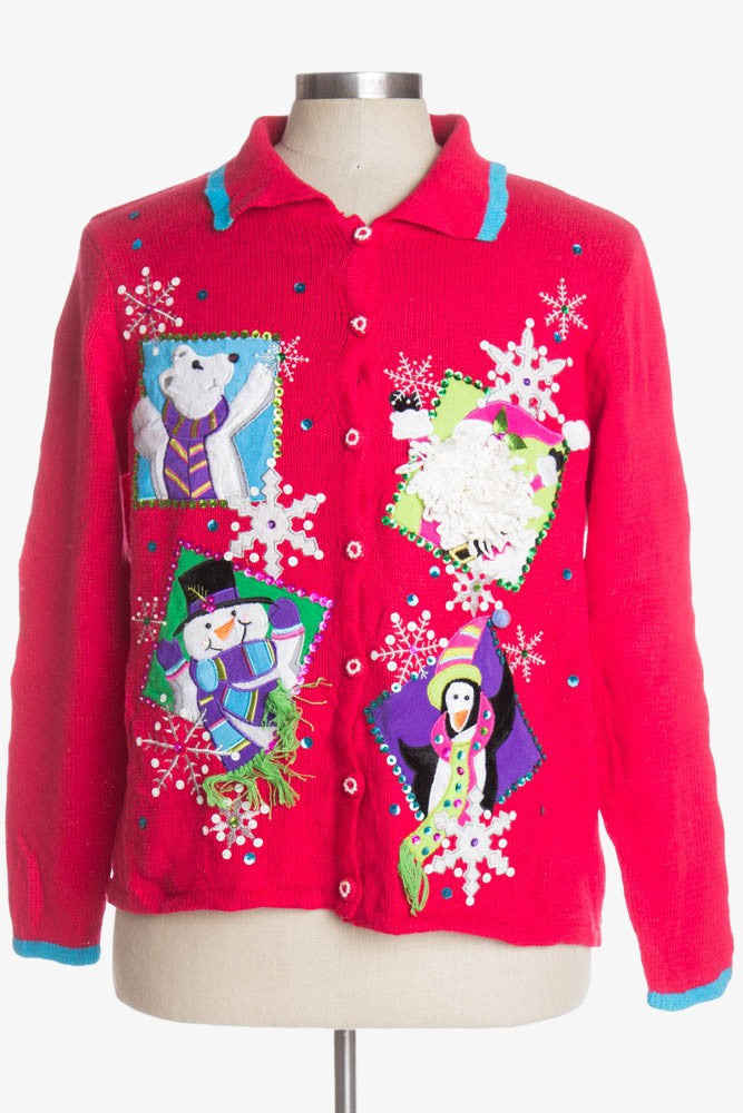 Red Ugly Christmas Cardigan 39021