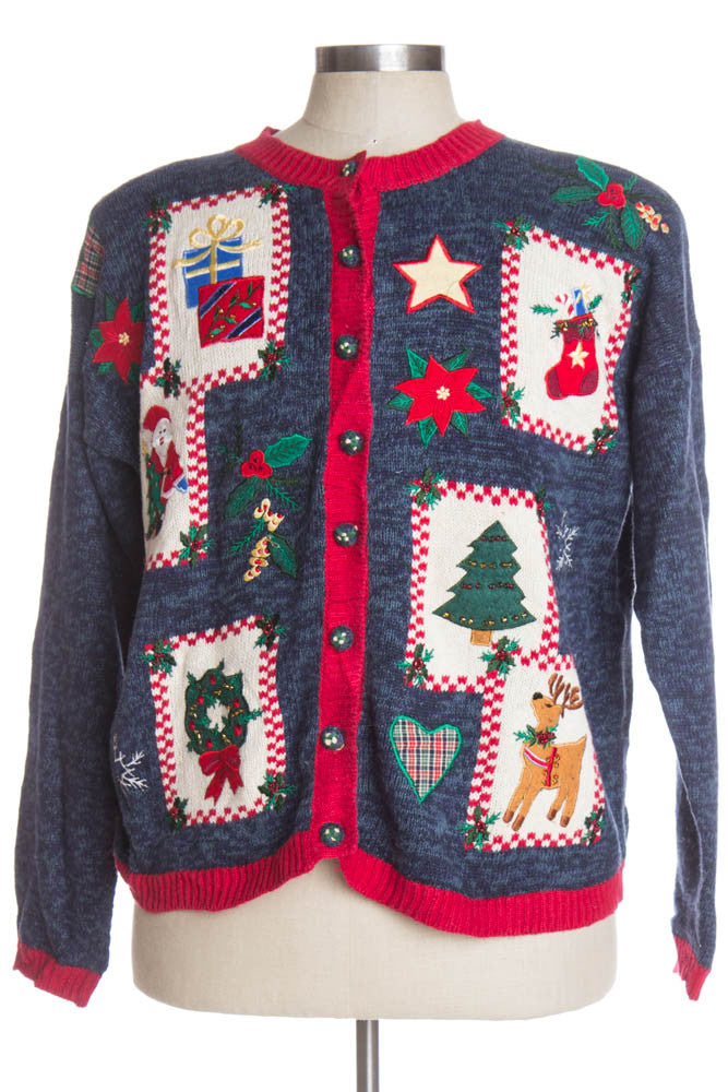 Blue Ugly Christmas Cardigan 39054