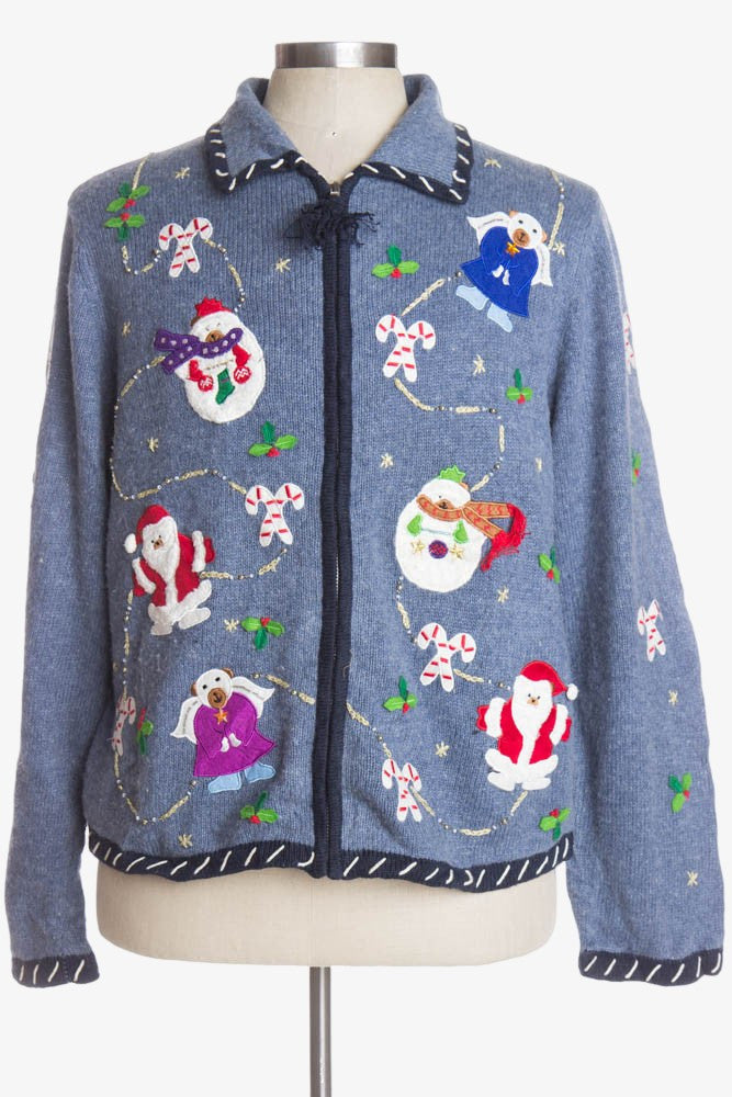 Blue Ugly Christmas Cardigan 39158