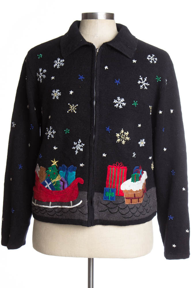 Black Ugly Christmas Cardigan 40221