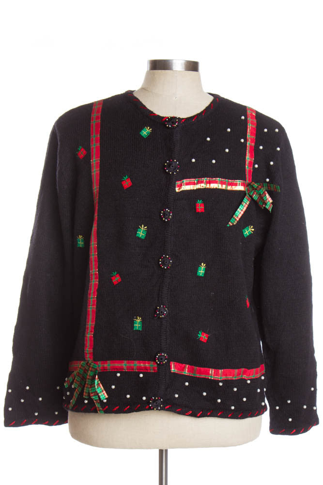 Black Ugly Christmas Cardigan 40820