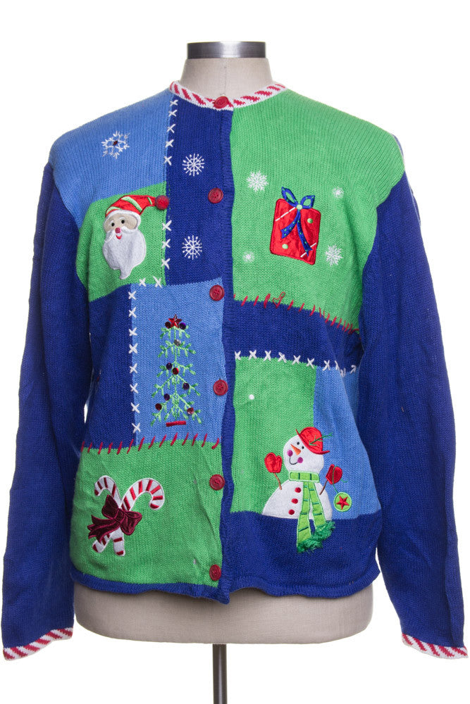 Blue Ugly Christmas Cardigan 41731