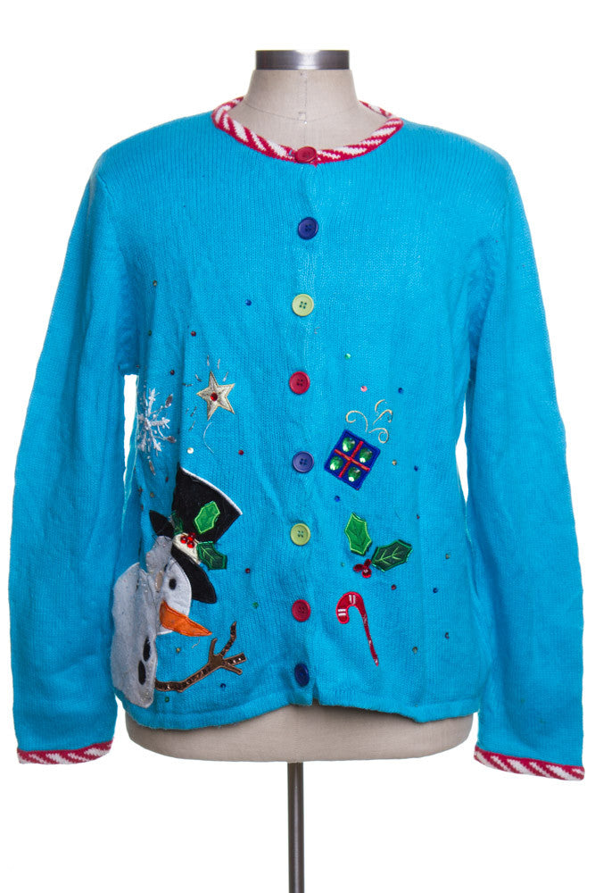 Blue Ugly Christmas Cardigan 41854