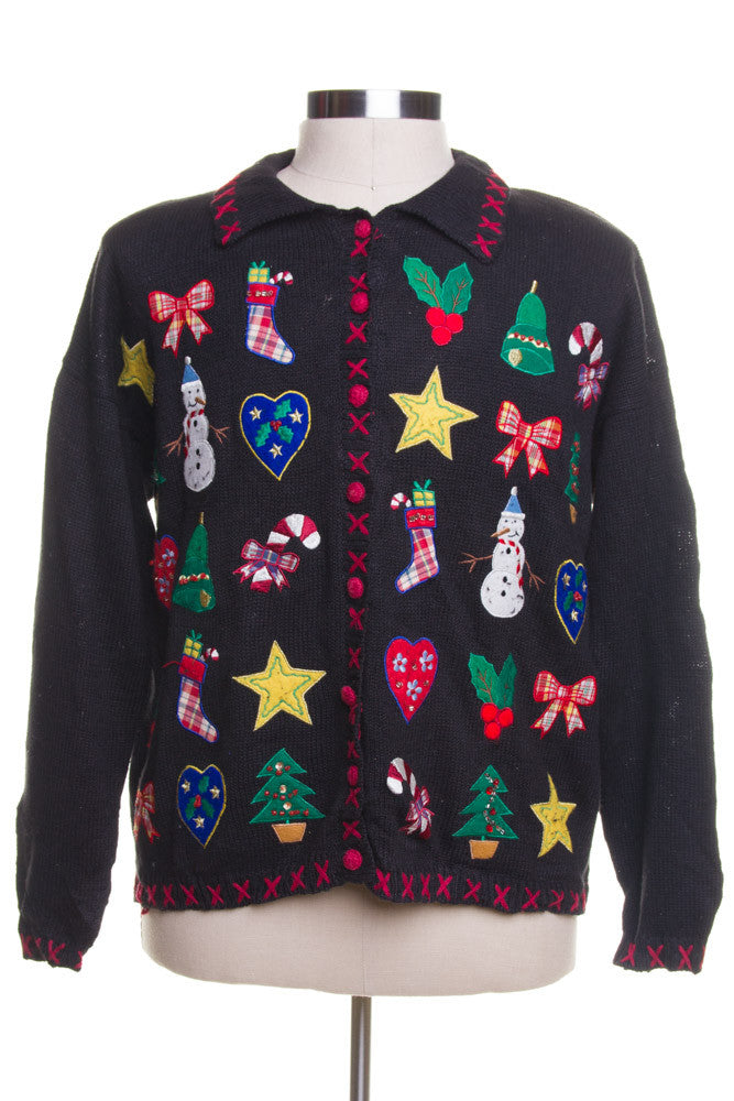 Black Ugly Christmas Cardigan 42344