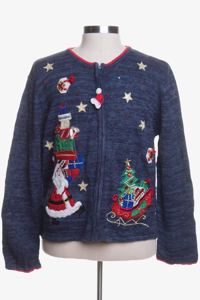 Blue Ugly Christmas Cardigan 42820