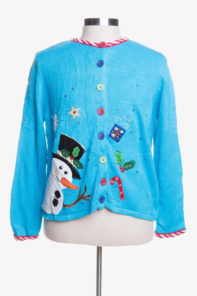 Blue Ugly Christmas Cardigan 43556