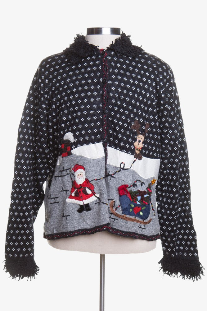 Black Ugly Christmas Cardigan 43784