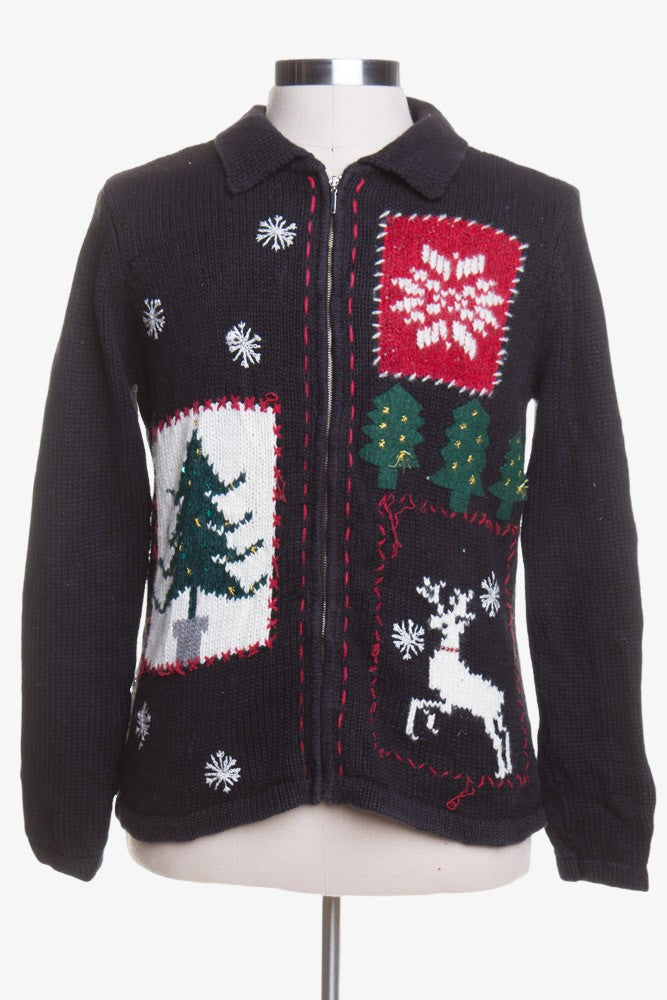 Black Ugly Christmas Cardigan 43805