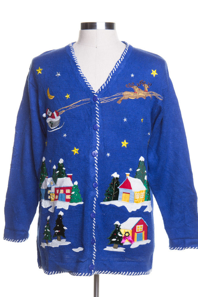 Blue Ugly Christmas Cardigan 43948
