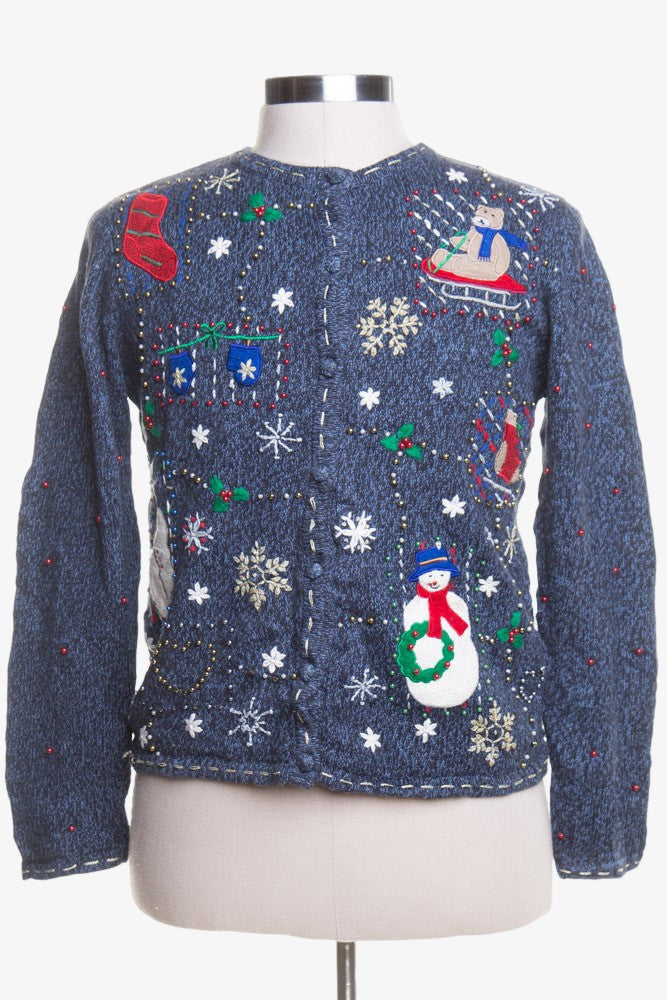 Blue Ugly Christmas Cardigan 44146