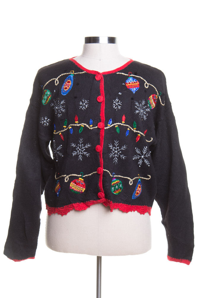 Black Ugly Christmas Cardigan 44215