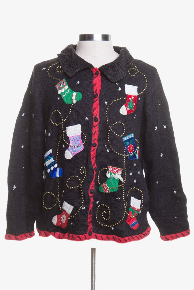 Black Ugly Christmas Cardigan 44635