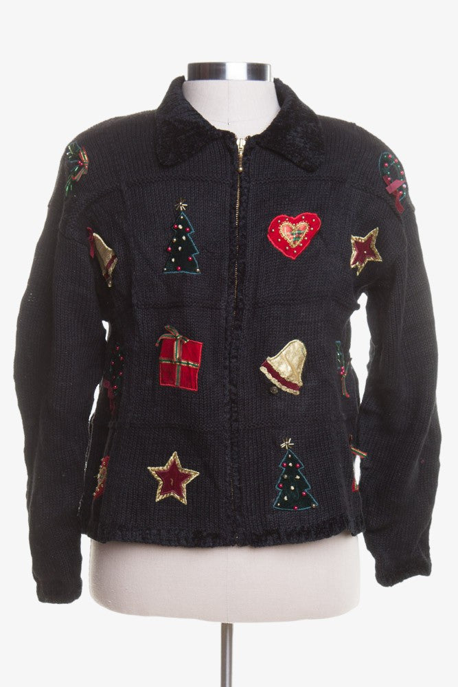 Black Ugly Christmas Cardigan 44871