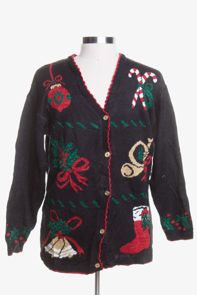 Black Ugly Christmas Cardigan 44941
