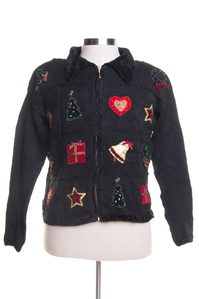 Black Ugly Christmas Cardigan 45093