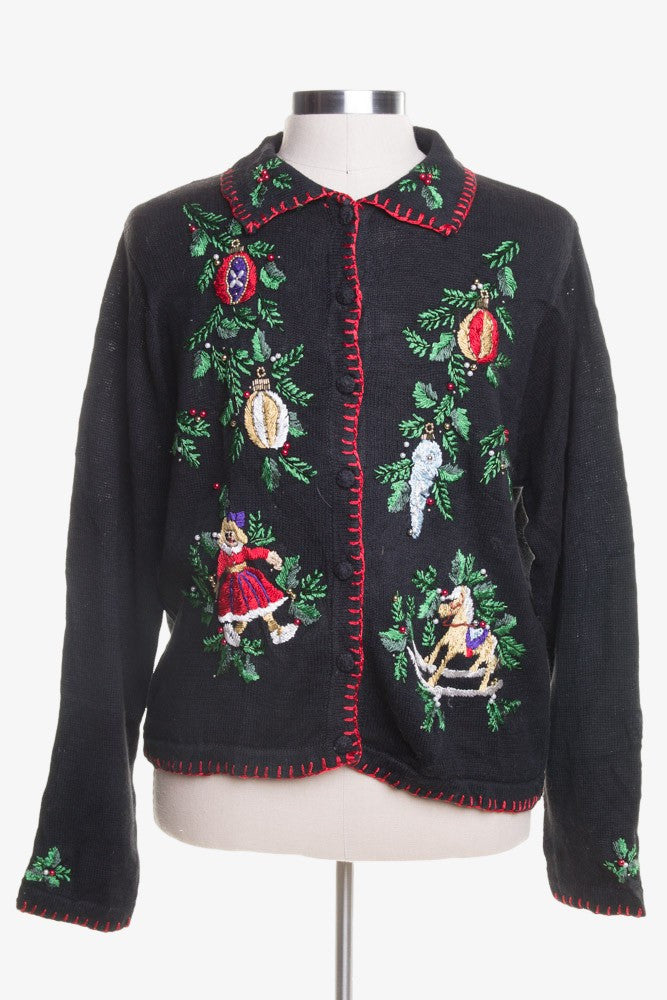 Black Ugly Christmas Cardigan 45618