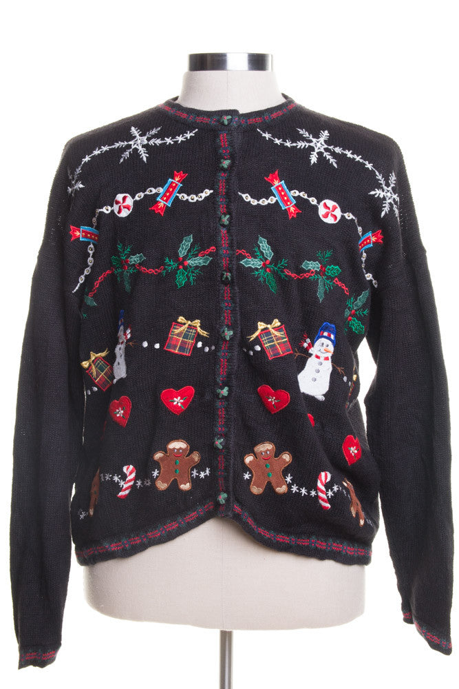Black Ugly Christmas Cardigan 46014