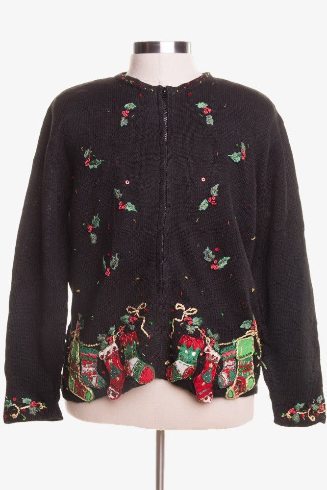 Black Ugly Christmas Cardigan 46242