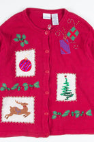 Red Ugly Christmas Cardigan 52016