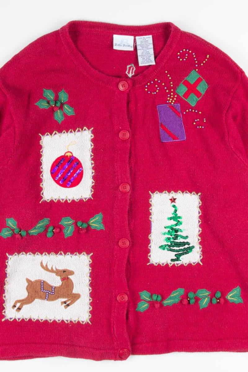 Red Ugly Christmas Cardigan 52016