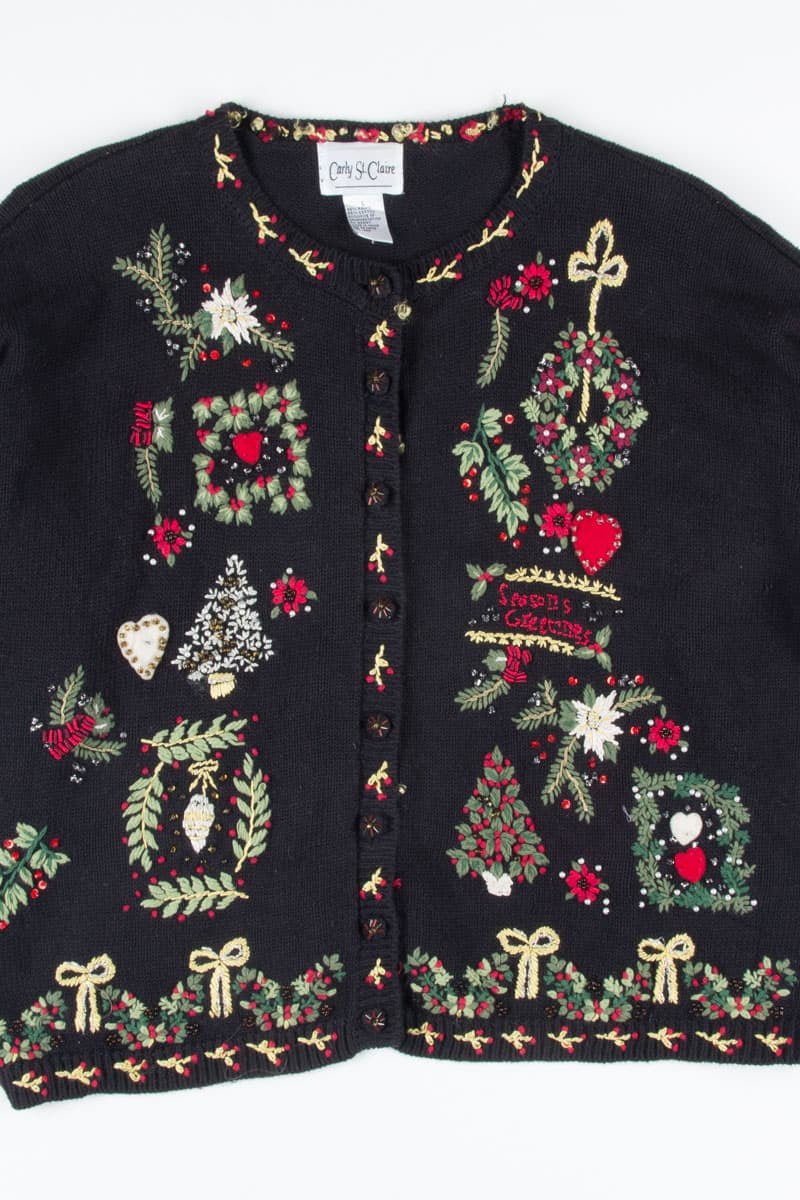 Black Ugly Christmas Cardigan 52110