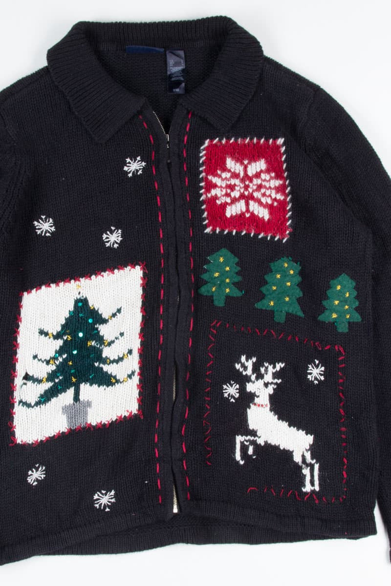 Black Ugly Christmas Cardigan 52180