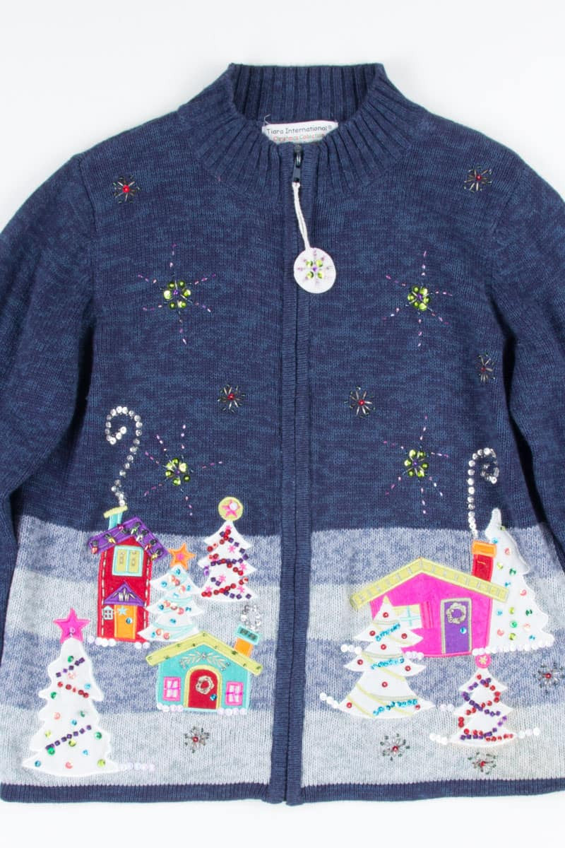 Blue Ugly Christmas Cardigan 52225