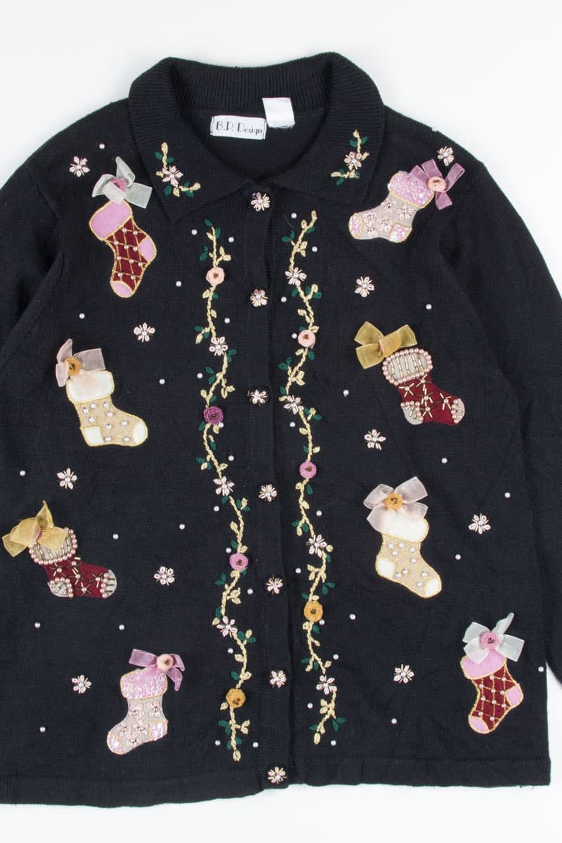 Black Ugly Christmas Cardigan 52473