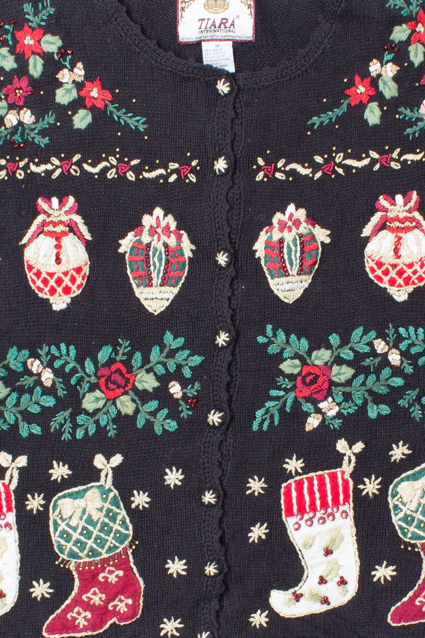 Black Ugly Christmas Cardigan 52815